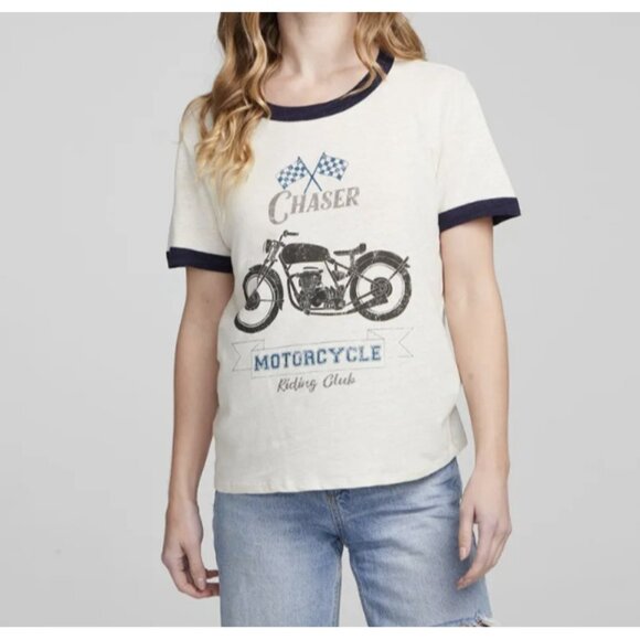 Chaser Motorcycle Riding Club Tee Bright White ( S ) - Picture 1 of 3